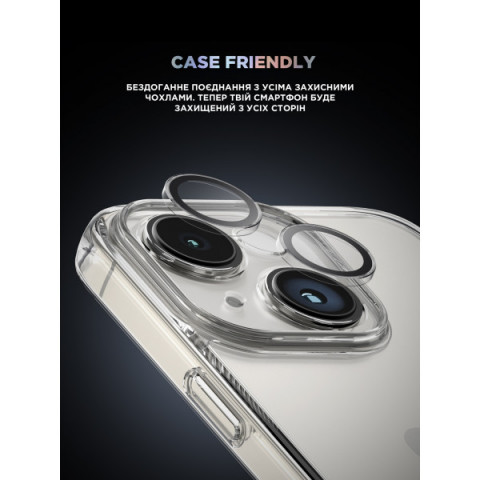 Захисне скло для камери ArmorStandart Supreme Black Icon для iPhone 15/15 Plus Clear (ARM76599)