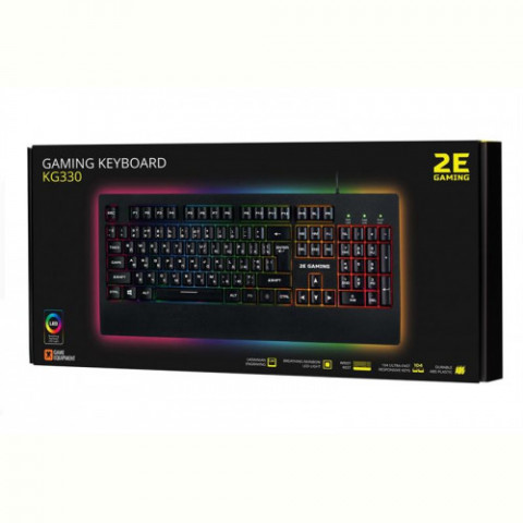 Клавіатура 2E Gaming KG330 LED Ukr (2E-KG330UBK) Black USB