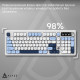 Клавіатура бездротова Ajazz AF98 Plus Glacier Blue (AF98-PLUS-GB)