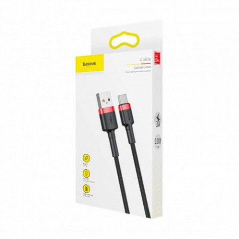 Кабель Baseus Cafule Series USB-USB-C, 1м Red/Black (CATKLF-B91)
