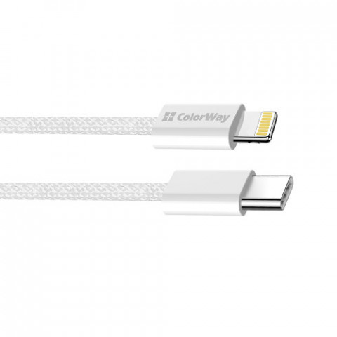 Кабель ColorWay Lightning + USB Type-C (M/M), 3.0 А, 1 м, Grey (CW-CBPDCL061-GR)