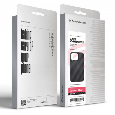 Чохол ArmorStandart LikeCarbon2 MagCase для Apple iPhone 15 Pro Max Black (ARM83805)