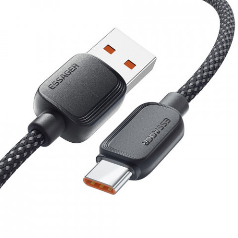 Кабель Essager Breeze USB - USB Type-C (M/M), 100W, 2 м Black (EXC7A-WLA01-P)