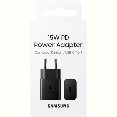 Мережевий зарядний пристрій Samsung EP-T1510X Black, 1хUSB Type-C, 15W (EP-T1510NBEGEU)