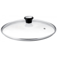 Кришка Tefal 28см, скло, нержавіюча сталь, бакеліт, прозорий