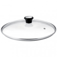 Кришка Tefal 28см, скло, нержавіюча сталь, бакеліт, прозорий