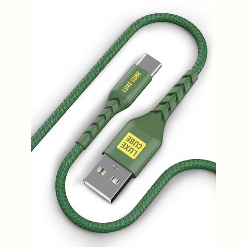Кабель Luxe Cube Kevlar USB-USB Type-C, 1.2м, Хакі (4826668690065)