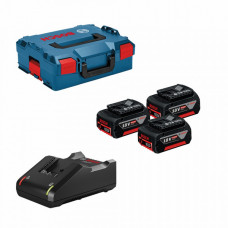 Набір акумулятора та зарядного пристрою Bosch Professional GBA 3х18В 5А·год ЗП GAL 18V-40 + L-Boxx 136