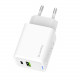 Мережевий зарядний пристрій ColorWay GaN Mini 45W PD Port PPS USB (Type-C PD + USB QC4.0) White (CW-CHS060PD-WT)