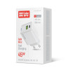 Мережевий зарядний пристрій ColorWay GaN Mini 45W PD Port PPS USB (Type-C PD + USB QC4.0) White (CW-CHS060PD-WT)
