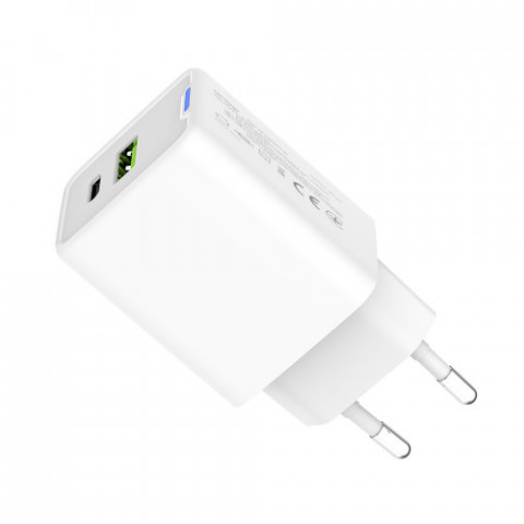 Мережевий зарядний пристрій ColorWay GaN Mini 45W PD Port PPS USB (Type-C PD + USB QC4.0) White (CW-CHS060PD-WT)