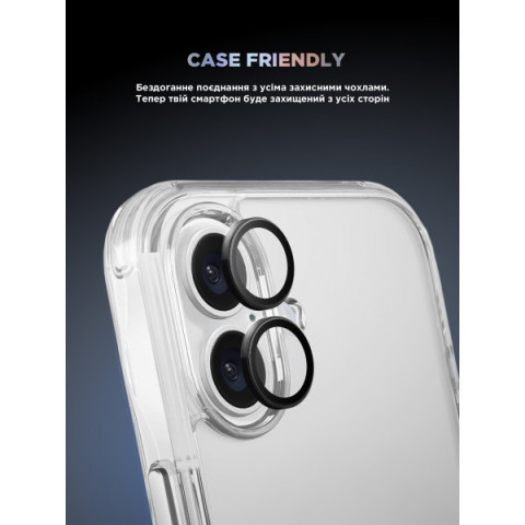 Захисне скло для камери ArmorStandart Supreme BI для iPhone 16/16 Plus Black (ARM79425)