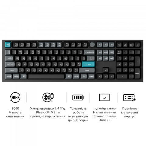 Клавіатура бездротова Keychron Q6 Ultra Keychron Red Switch Black RGB (Q6U-M1-UA) Купити в Україні
