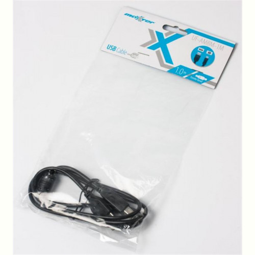 Кабель Maxxter (UF-AMBM-1M) USB 2.0 AM - USB 2.0 BM, 1м, феритовий фільтр