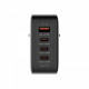 Мережевий зарядний пристрій ColorWay Power Delivery GaN (USB-A + 3USB TYPE-C) (100W) Black (CW-CHS047PD-BK)