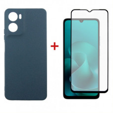 Чохол-накладка Dengos Carbon для Motorola Moto G06 Blue (DG-KM-174) + захисне скло