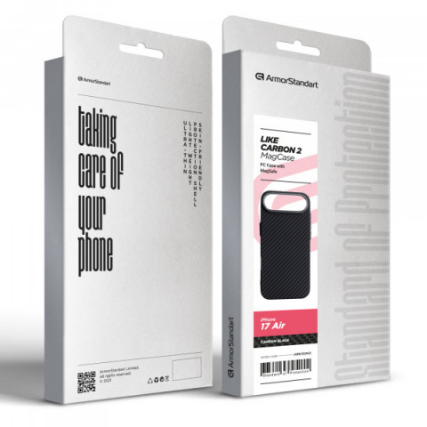 Чохол ArmorStandart LikeCarbon2 MagCase для Apple iPhone 17 Air Carbon Black (ARM86260)