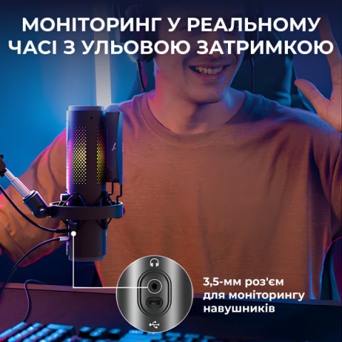 Мікрофон конденсаторний зі зміною діаграми спрямованості BOYA K9 RGB Black Купити в Україні