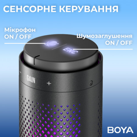 Мікрофон конденсаторний зі зміною діаграми спрямованості BOYA K9 RGB Black Купити в Україні