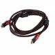 Кабель Gresso H3001 HDMI - HDMI (M/M), 2 фериту, обплетення, 5м, круглий (2000700002210)