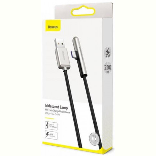 Кабель Baseus Iridescent Lamp Mobile Game USB3.1-USB Type-C, 2м, Black (CAT7C-C01)