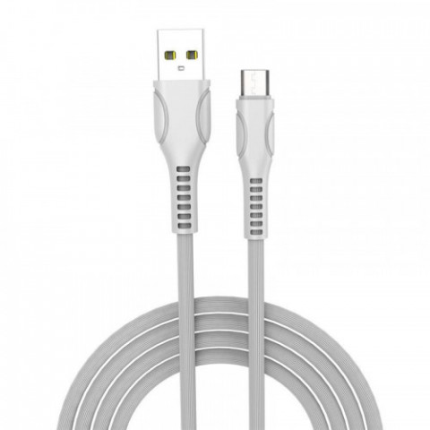 Кабель ColorWay USB-microUSB (line-drawing), 2.4А, 1м, White (CW-CBUM028-WH)