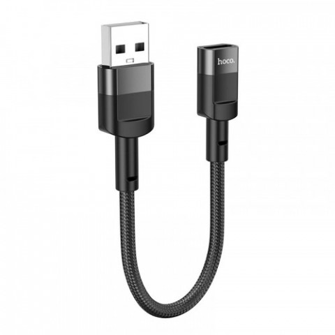 Кабель Hoco U107 USB - USB Type-C V 2.0 (M/F), 0.1 м, чорний (U107U2CB)
