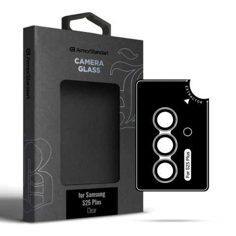 Захисне скло для камери ArmorStandart Supreme Black Icon для Samsung S25 Plus Clear (ARM83221)