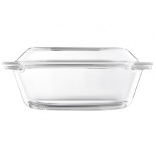 Форма для запікання з кришкою Ardesto Black Mars, 20.6х20.6х9.9см, боросилікатне скло, кругла, прозорий