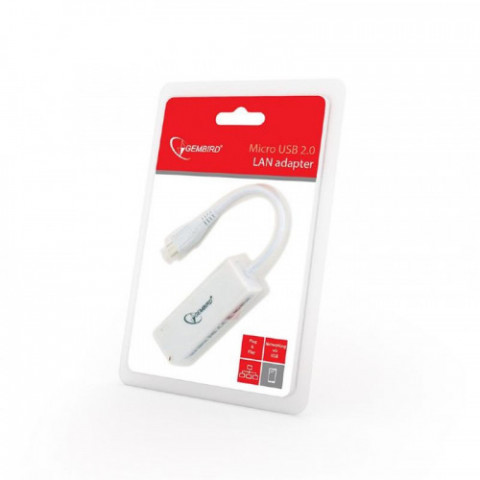 Адаптер Gembird (NIC-mU2-01) MicroUSB-RJ45, White