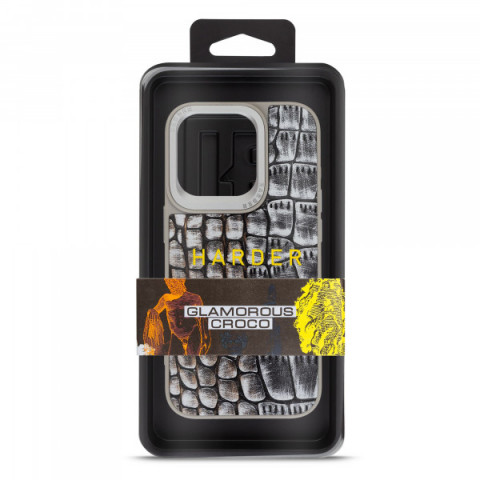 Чохол Harder Glamorous Croco для Apple iPhone 15 Pro Grey Gold (ARM76762)
