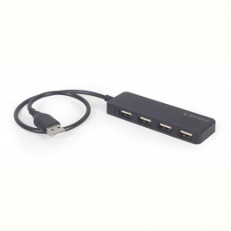 Концентратор USB Cablexpert 4хUSB2.0, пластик, Black (UHB-U2P4-06)