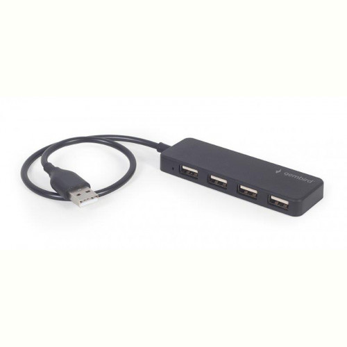 Концентратор USB Cablexpert 4хUSB2.0, пластик, Black (UHB-U2P4-06)