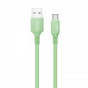 Кабель ColorWay USB-USB Type-C, soft silicone, 2.4А, 1м, Green (CW-CBUC042-GR)