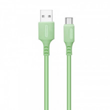 Кабель ColorWay USB-USB Type-C, soft silicone, 2.4А, 1м, Green (CW-CBUC042-GR)