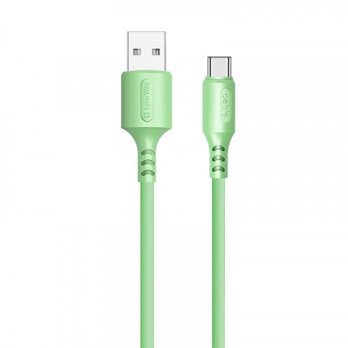 Кабель ColorWay USB-USB Type-C, soft silicone, 2.4А, 1м, Green (CW-CBUC042-GR)