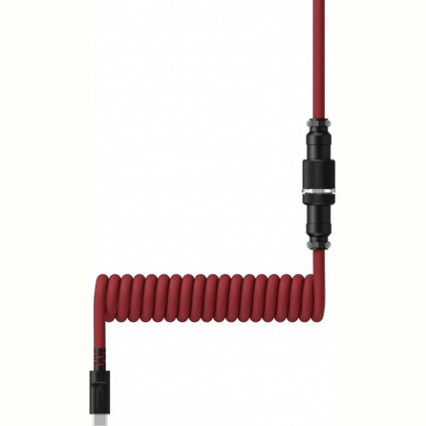 Кабель HyperX USB-A – USB-C, спіральний, 1.37 м Red/Black (6J677AA)