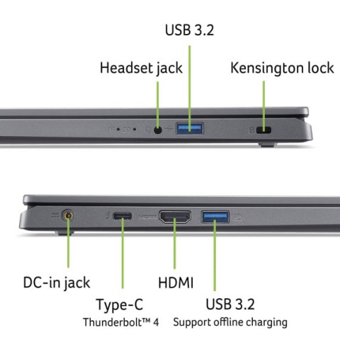 Ноутбук Acer Aspire 15 A15-51M 15.6" FHD IPS, Intel i9-13900H, 16GB, F1TB, UMA, Lin, сірий