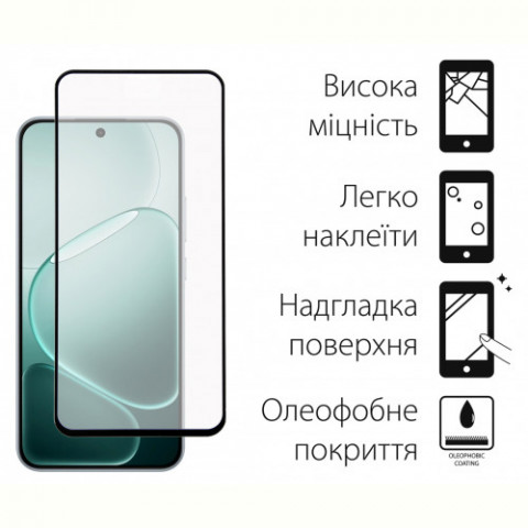 Захисне скло Dengos для Oppo A6 Pro Black Full Glue (DG-TG2P-94) 2 шт.