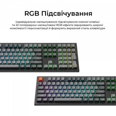 Клавіатура бездротова Keychron K10 Max Keychron Super Banana Switch Black RGB (K10M-H4-UA) Купити в Україні