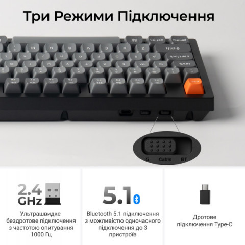 Клавіатура бездротова Keychron K10 Max Keychron Super Banana Switch Black RGB (K10M-H4-UA) Купити в Україні