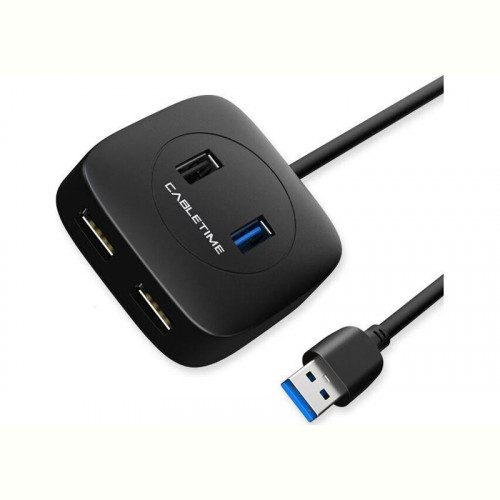 USB-хаб Cabletime 4-Ports, USB3.0 + USB2.0 + Micro B з живленням (CB43B)