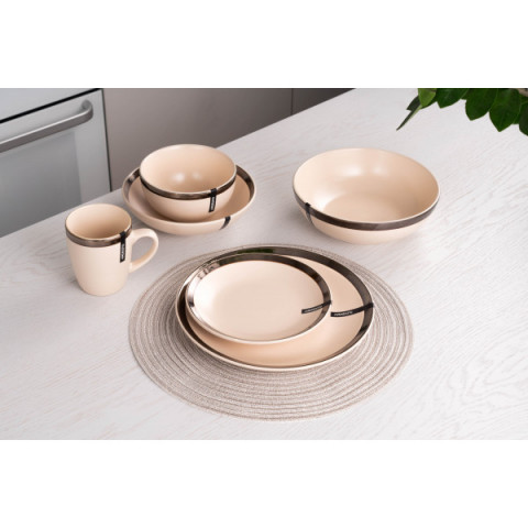Тарілка супова Ardesto Liguria Cream, 20см, кераміка, кремовий