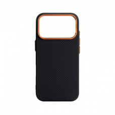 Чохол ArmorStandart LikeCarbon2 SE MagCase для Apple iPhone 17 Pro Kevlar Black Orange (ARM89164)