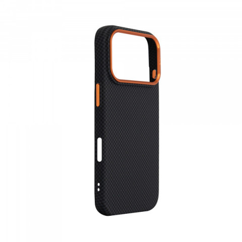 Чохол ArmorStandart LikeCarbon2 SE MagCase для Apple iPhone 17 Pro Kevlar Black Orange (ARM89164)