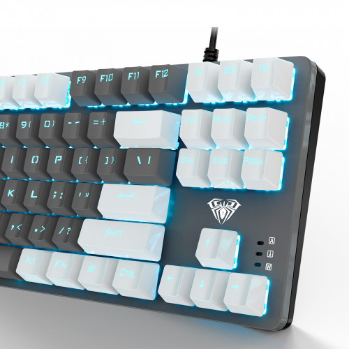 Клавіатура Aula Mechanical F3287 Grey/White keycap KRGD blue (6948391240954)