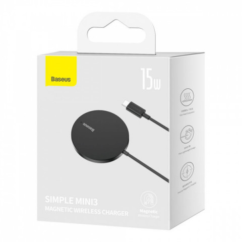 Бездротовий ЗП Baseus Simple Mini3 Magnetic Wireless Charger 15W silver Купити в Україні
