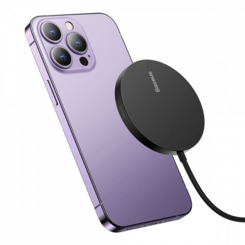Бездротовий ЗП Baseus Simple Mini3 Magnetic Wireless Charger 15W silver Купити в Україні