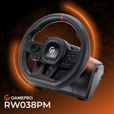 Ігрове кермо GamePro RW038PM з педалями та коробкою передач PC/XBOX360/XBOXONE/SWITCH/PS3/PS4 Купити в Україні
