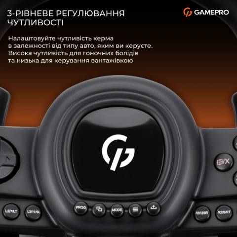 Ігрове кермо GamePro RW038PM з педалями та коробкою передач PC/XBOX360/XBOXONE/SWITCH/PS3/PS4 Купити в Україні